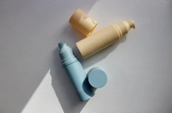 Airless emballage i blå og gul